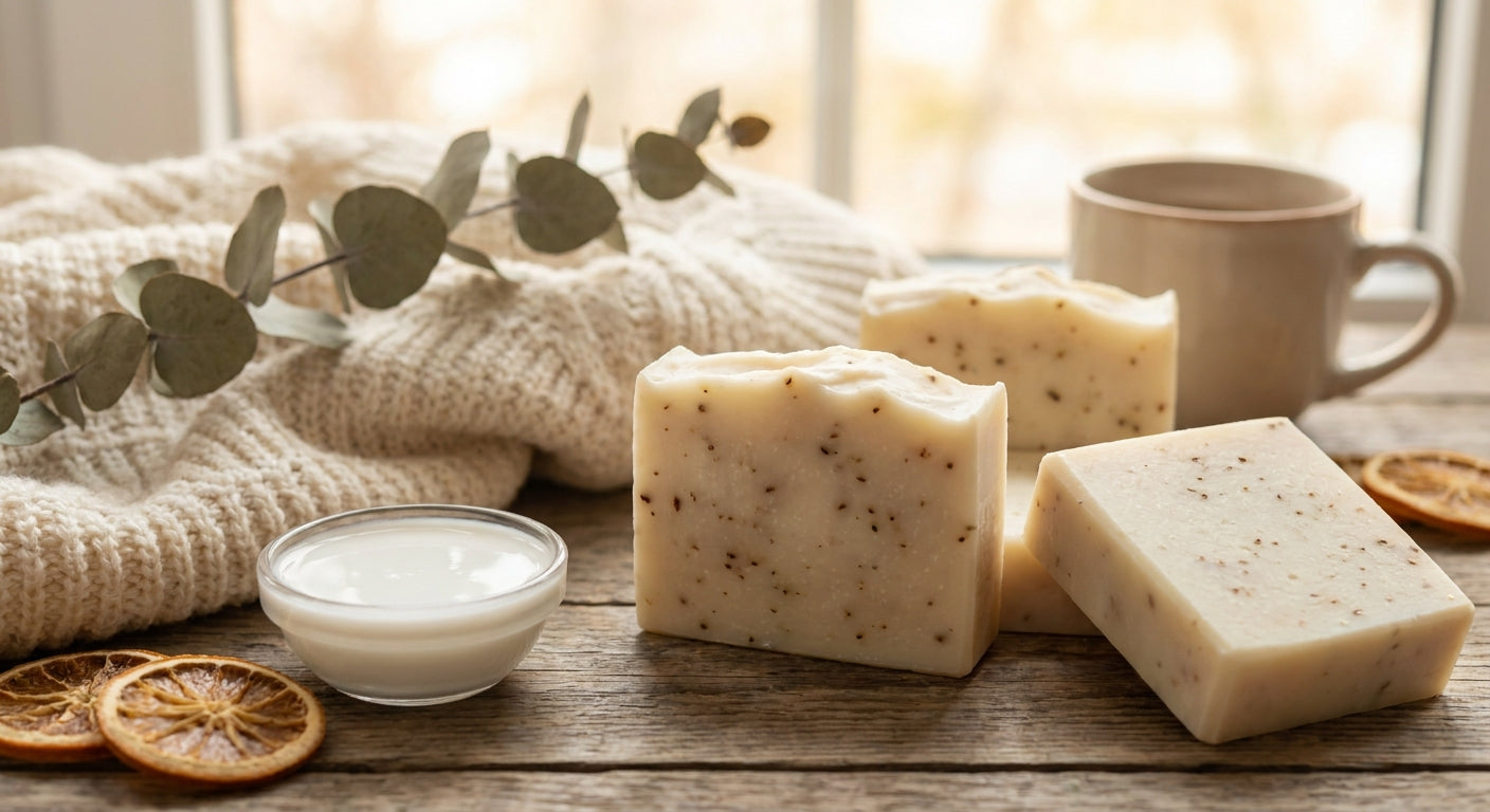 Coconut milk soap for dry winter skin