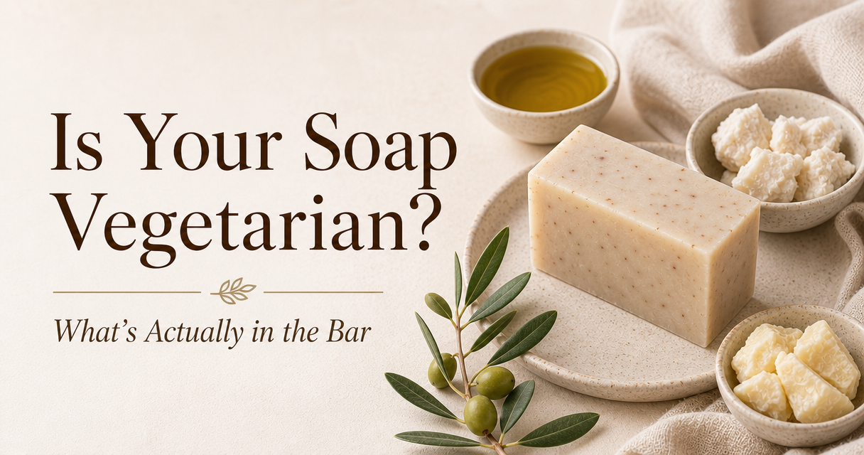 Vegetarian soap guide with plant-based ingredients olive oil shea and cocoa butter