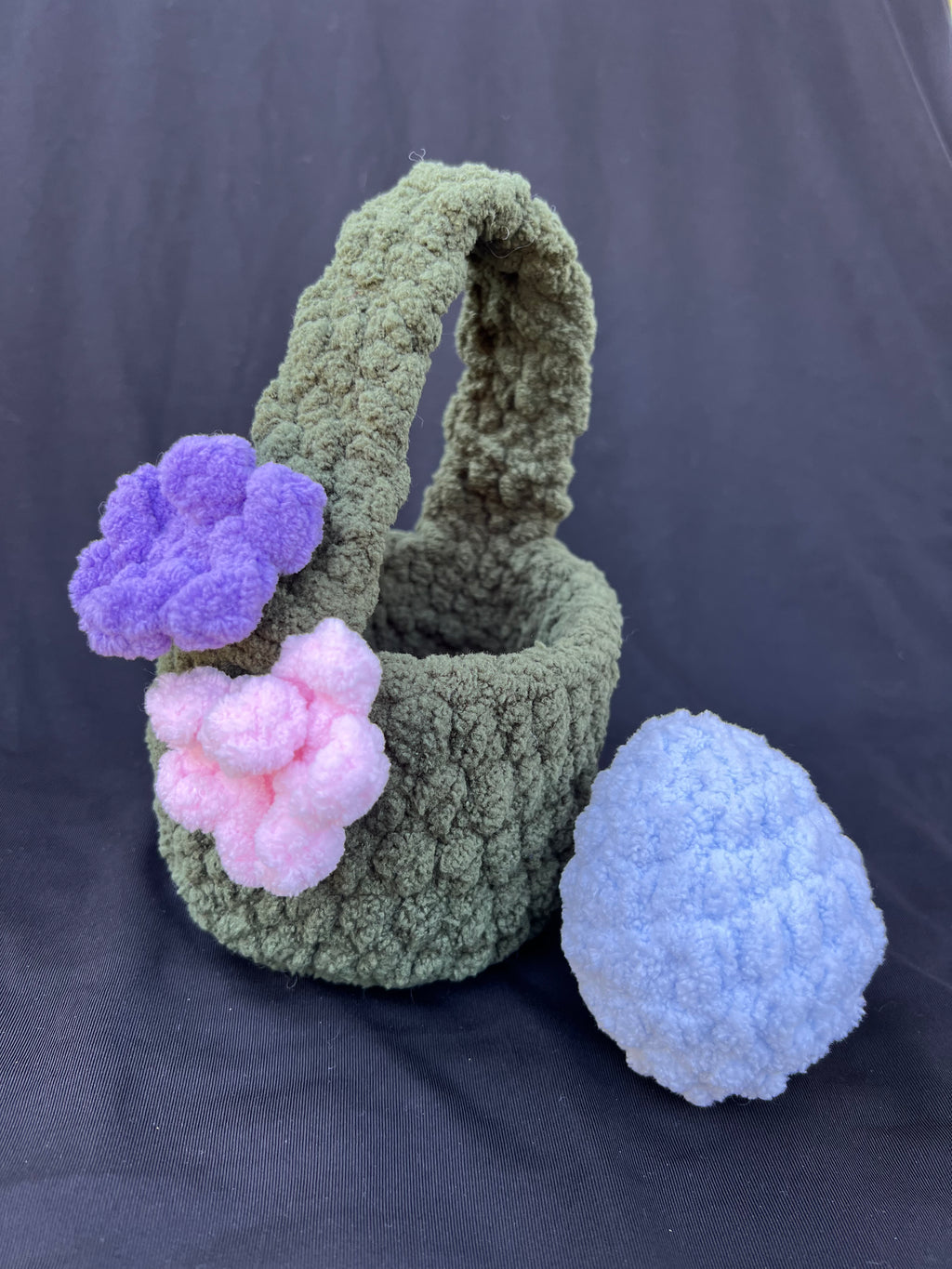 Crochet Easter Egg Basket with Egg